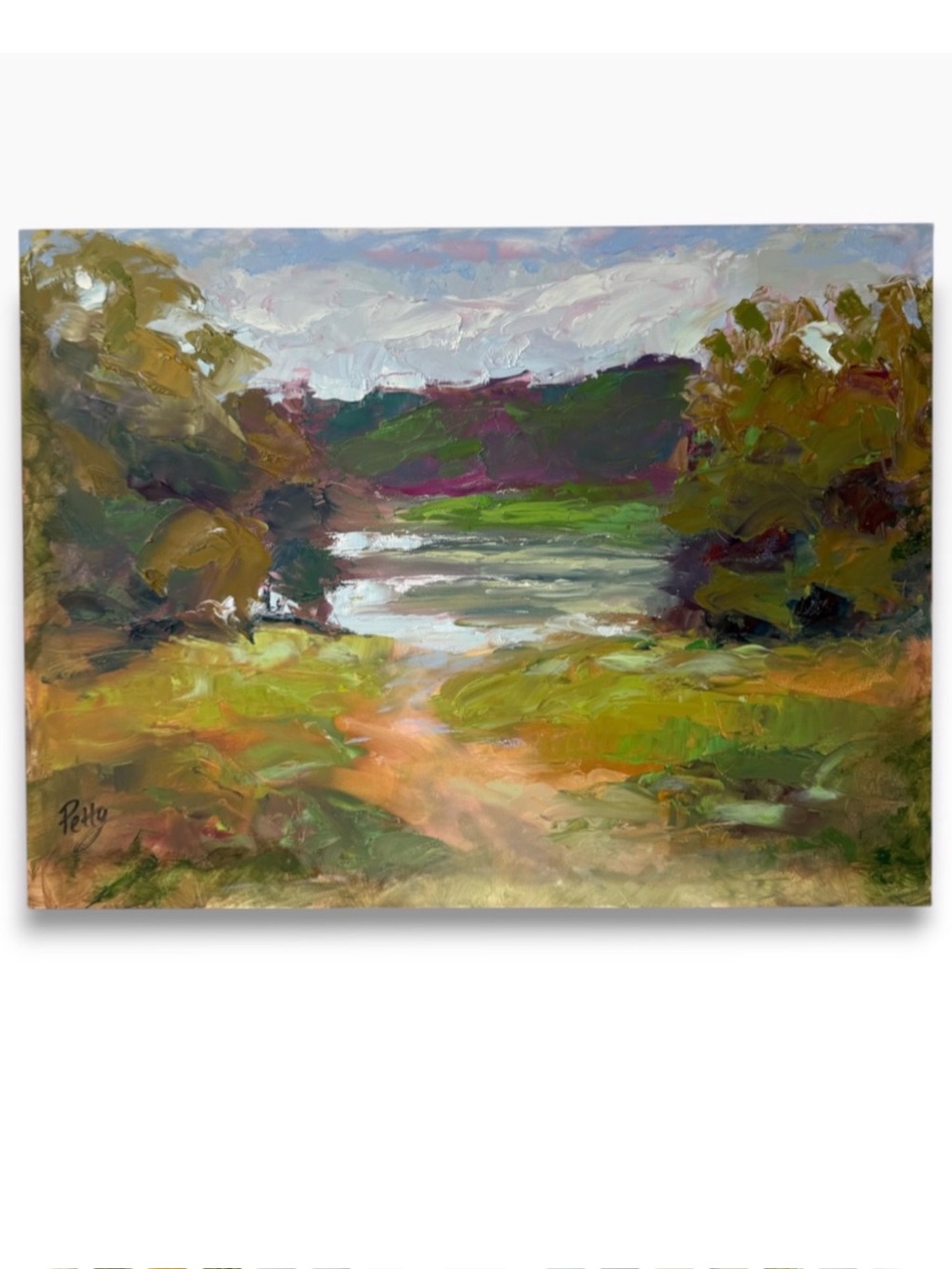 Original Signed Plein Air Impressionist Landscape Oil Painting on Board 12x16